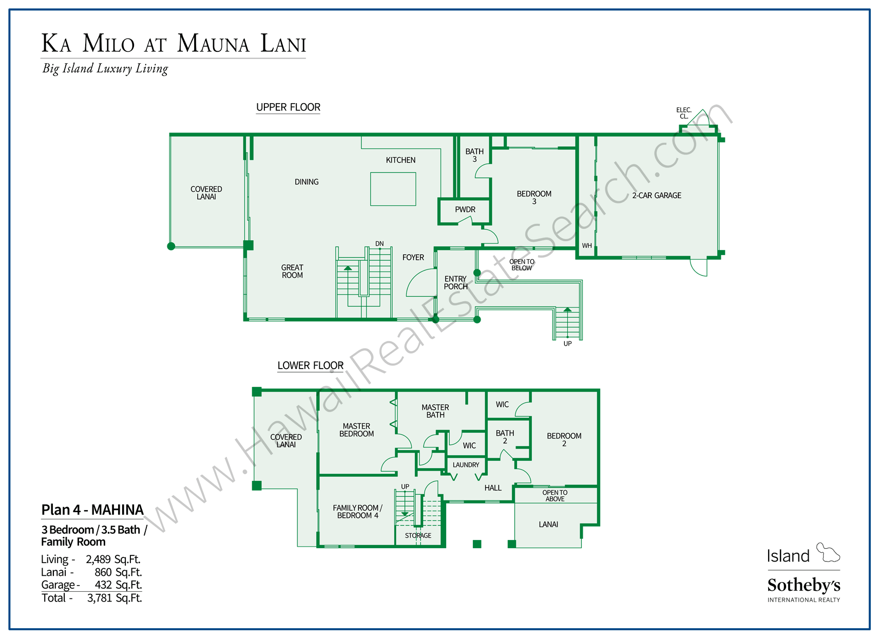 Floor Plan 3 Ka Milo at Mauna Lani
